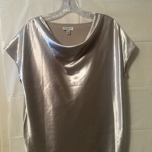 Current Air Silver Satin Top